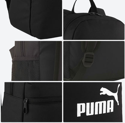 Mochila Puma Phase Negra Escolar Universidad Deportiva Casual Oficina Trabajo Asas Ajustables Cómodas Bolsillo Frontal Cierre Hombre Mujer 22lt