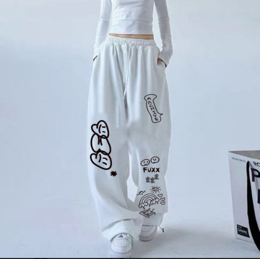 (🌍 PRODUCTO INTERNACIONAL) Pantalones Casuales Con Estampado De Hip Hop, Algodón Y Span