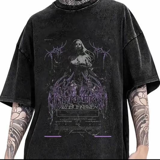 Camiseta Oversized Gótica Unisex estilo
Streetwear con gráfico vintage de ambiente oscuro algodón lavado suave ajuste holgado y cómodo para conciertos uso diario y capas todo el año cuello redondo manga corta textura suave
ideal para fans de estilo gótico