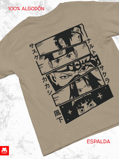 Playera Solomon's NARUTO NINJAS KONOHA | 100% Algodón | Tacto Suave | Anime Streetwear