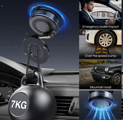 Soporte magnético de succión al aspiradora, Envío de placa magnética anular plegable y retráctil manos libres con ventosa para coche, gimnasio, espejo, superficie lisa, compatible con iPhone Android y todos los teléfonos