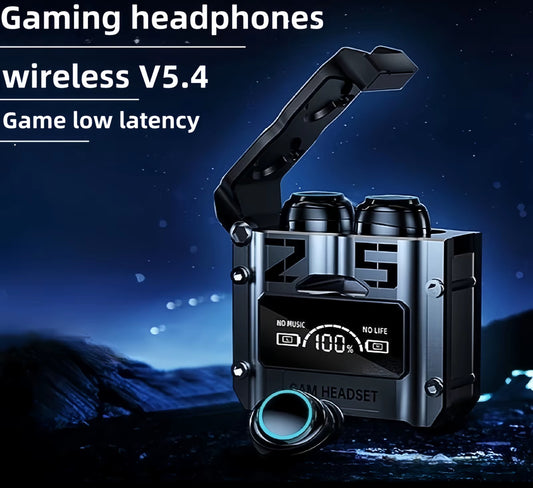 Viclook Audífonos Bluetooth M25 TWS con baja latencia para gaming, cancelación activa de ruido, resistentes al agua, pantalla LED de batería y sonido HiFi. Ideales para deporte o juegos.