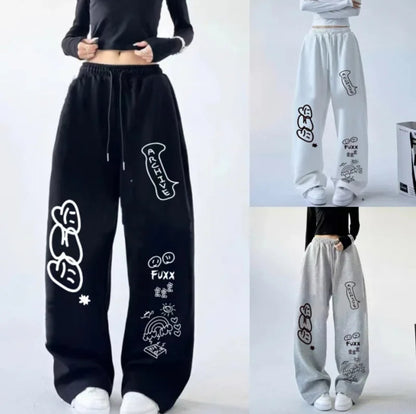 (🌍 PRODUCTO INTERNACIONAL) Pantalones Casuales Con Estampado De Hip Hop, Algodón Y Span