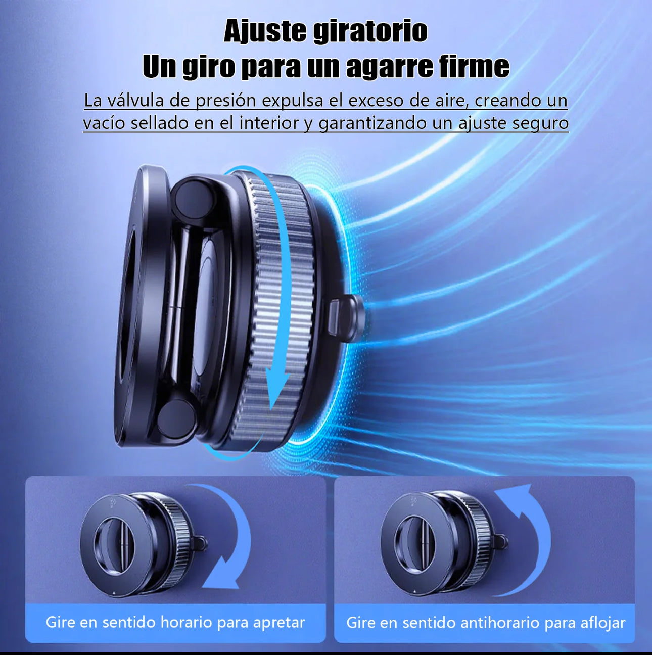 [Soporte magnético para teléfono] Soporte magnético para teléfono de coche con rotación de 360° y adsorción al vacío: plegable, retráctil, material ABS, impermeable, portátil para coche, ducha, viajes, gimnasio y espejo liso.