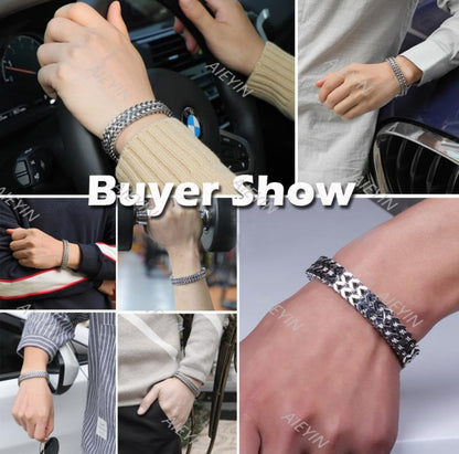 Esclava Caballero Dos Filas Hebilla Magnética Pulsera Hombre