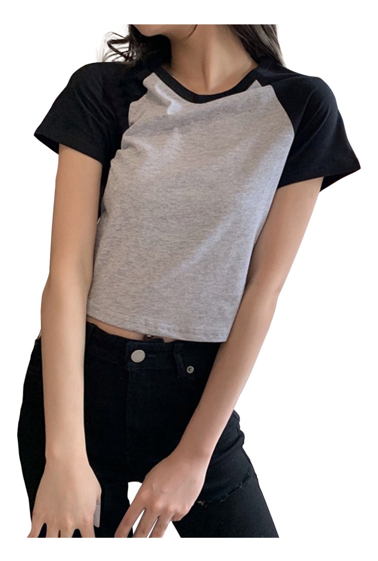 (🌎 PRODUCTO INTERNACIONAL) Camiseta Casual De Manga Corta Con Cuello Redondo Y Colores