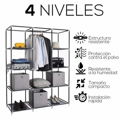 LERFM Closet Armable Ropero Rack Guardaropa
Recamara Organización, Bonito, Práctico Y Resistente. Armario Plegable Organizador de Ropa, navidadRebajas de fin de año, Dazy ,Sheglam