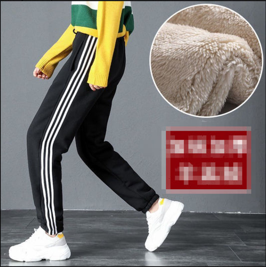 (🌎 PRODUCTO INTERNACIONAL) Pantalones De Invierno Gruesos De Forro Polar Con Rayas Depo