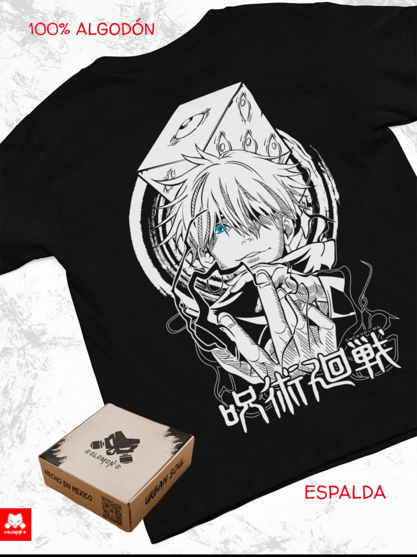 Playera Solomon's GOJO SATORU JJK | 100%
Algodón | Tacto Suave | Anime Streetwear