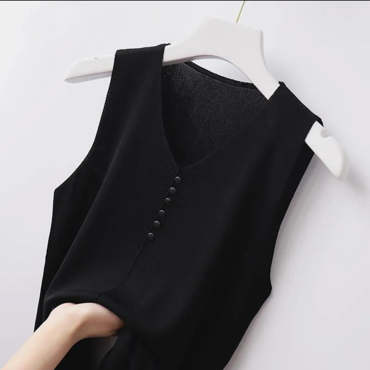 (🌍 PRODUCTO INTERNACIONAL) Chaleco Tejido Mujer Delgado Sin Mangas Elegante