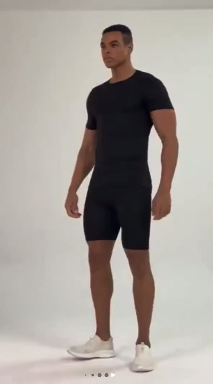 Playera Licra Deportiva Compresión Correr Manga Corta Gym