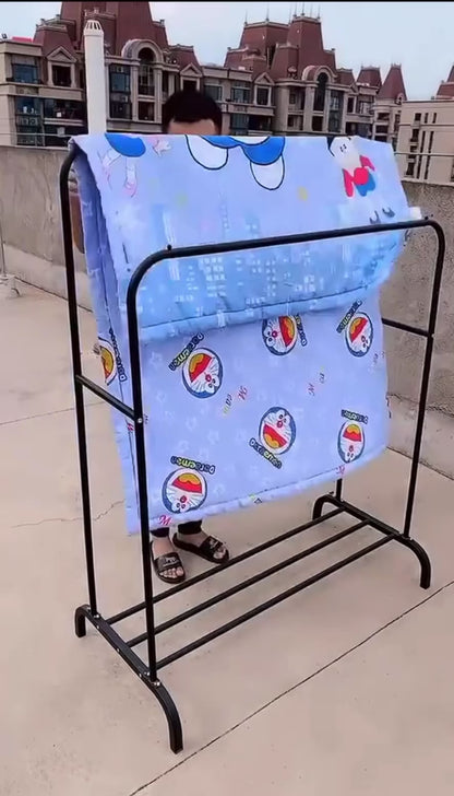 Percha de suelo para ropa, tendedero de doble poste, alto y bajo, para almacenamiento, zapatero, para el hogar, dormitorio, tendedero