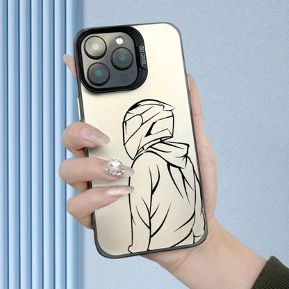 Funda de teléfono con marco de fotos dos en uno IMD de gran venta 'y patrón creativo de chico C motociclista, para la Serie iphone 17 16 15 14 13 12 11 PRO MAX PLUS AIR V XR XS MAX, diseño de moda creativa, ideal como regalo para amigos