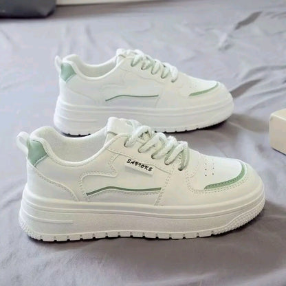 Zapatos casuales de mujer Estilo de punta redonda con comodidad de corte bajo. Letras con cordones v suela suave antideslizante. Zapato casual para exterior transpirable > ligero