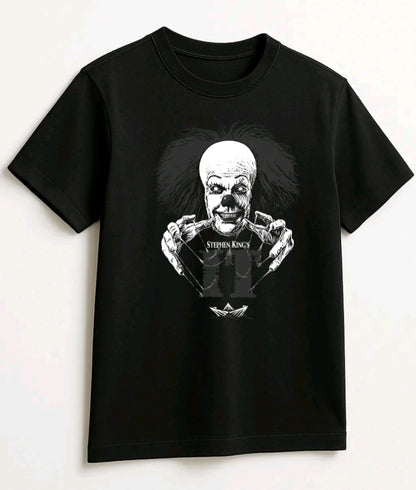 QPlavera Unisex Negra lt Camiseta holgada Estampada de terror , 100% Algodón, Manga Corta (Rabbit Man)