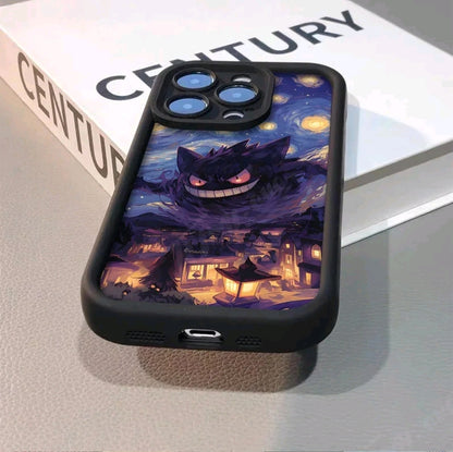 Funda de Pokémon con pintura al 6leo para iPhone, carcasa protectora de silicona suave a prueba de golpes para modelos iphone 16 14, 15 Pro Max, 13, 12,1X XS, XR, 7, 8 PIuS, SE 2020