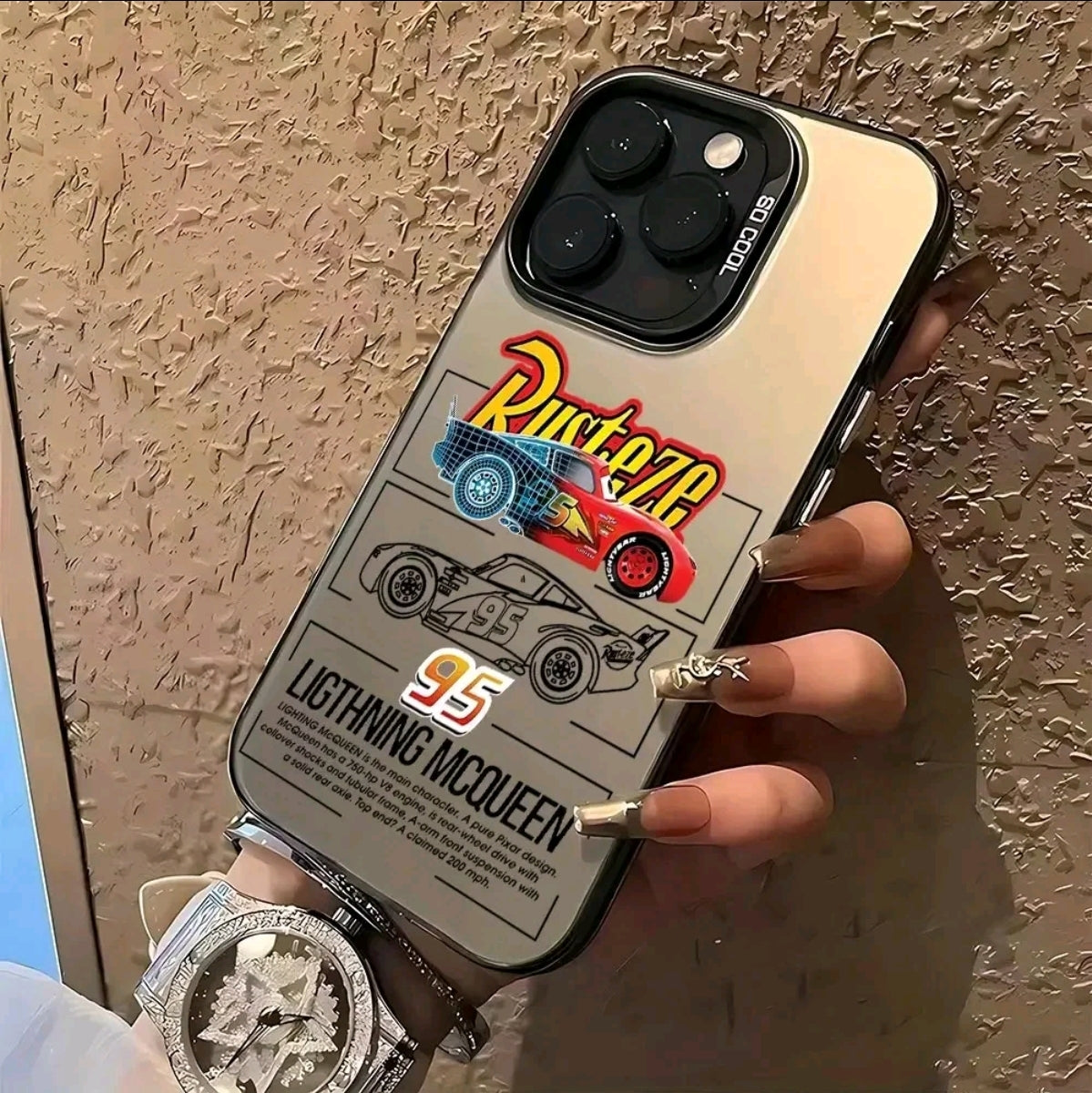 Fundas para Teléfono Creativas de Cars Lightning McQueen 95, Compatible con iphone 16 15 C 14 13 12 11 Pro Max X XR XS Max 8 7 Plus, Anticaida y Mate