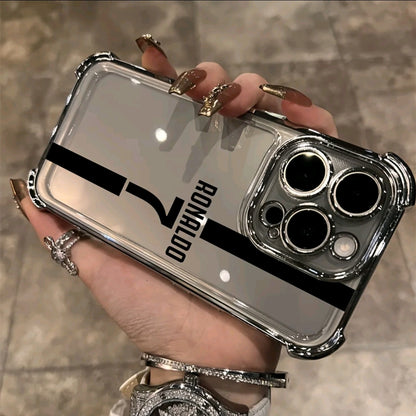 Funda de teléfono CR7 compatible con iphone 16, 15, 14, 13, 12, 1 Pro Max, X, XR, XS Max, 8, 7 Plus, con A◦ un trasfondo suave transparente para protección contra caídas