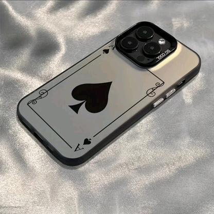 Fundas para Teléfono As de Cartas Adecuadas para iphone 16 ProMax/15/14/13/12/1, Gruesa, Anticaidas yC Resistentes a Huellas, Protección Completa, Duradera, Material Elegante de PCT Apto para Hombres Y Mujeres