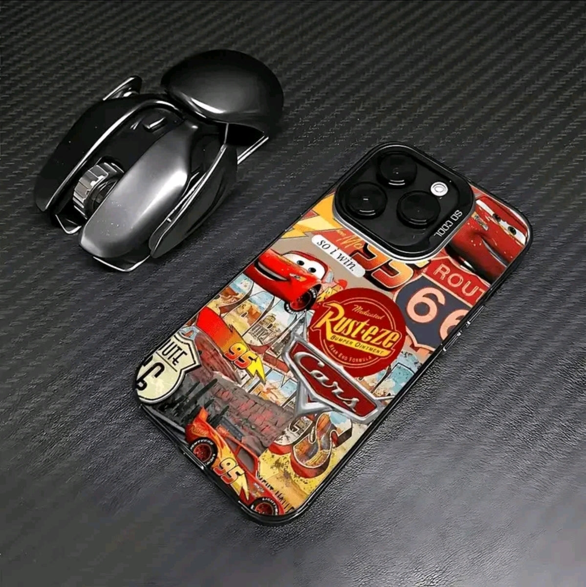 Funda de Teléfono Lightning McQueen para iphone 16 Pro Max/15 Pro/14 PLUS/13 Pro/12 Pro/12/1/1 Pro Max - Material, lmpresión de Graffiti, Carcasa Dura Plateada, Cubierta Protectora Antirrayas v a Prueba de Golpes, Funda Protectora Ultrafina