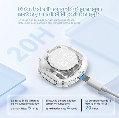 Audifonos Bluetooth 5.3 In-ear Con Pantalla Digital Y Diseño