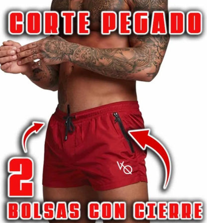 Short Deportivo Gym Playa Elástico Vanquish Fitness V Q G
