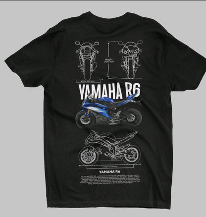 Playera Camiseta Unisex Motos Yamaha R6 Azul