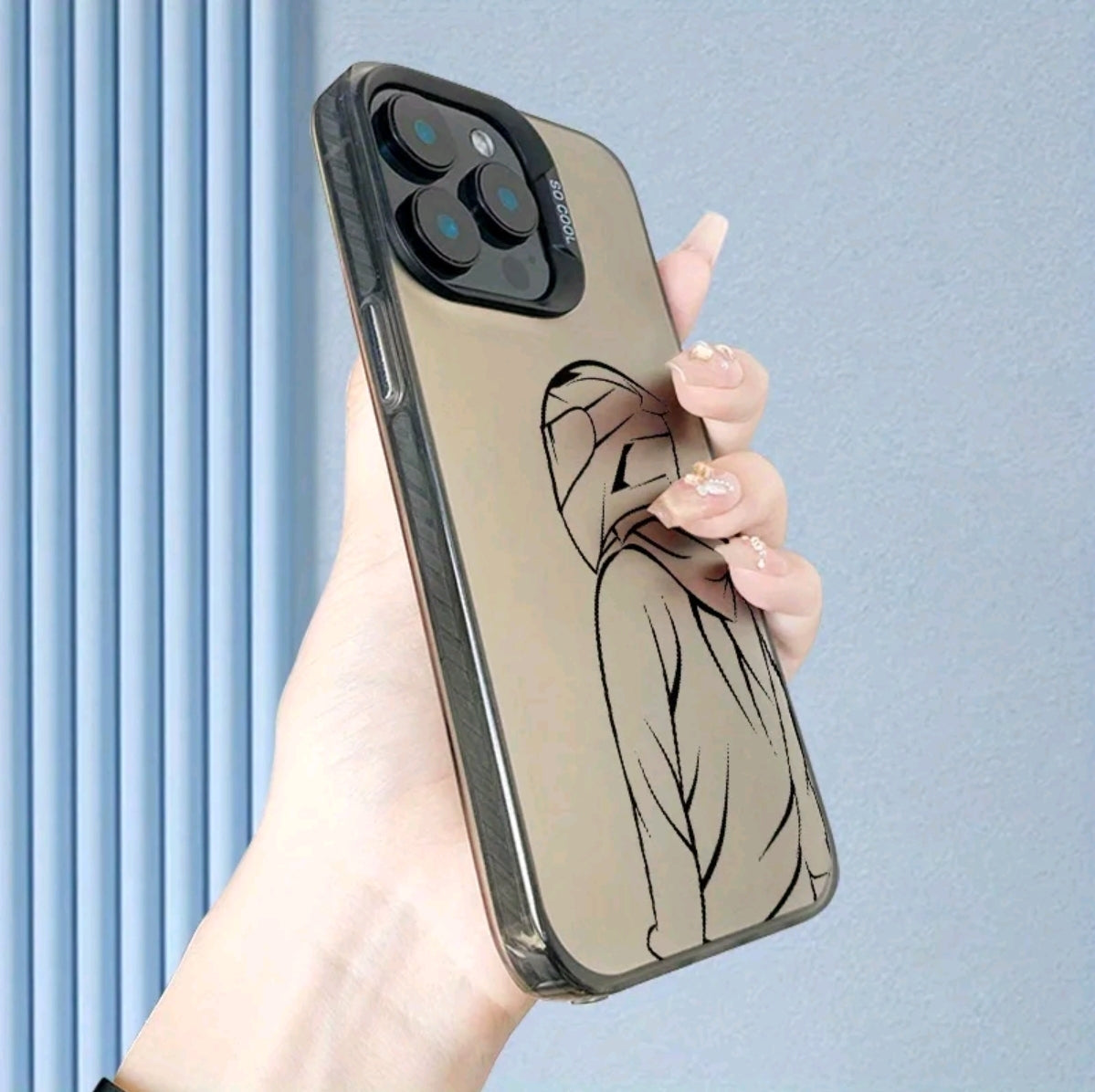 Funda de teléfono con marco de fotos dos en uno IMD de gran venta 'y patrón creativo de chico C motociclista, para la Serie iphone 17 16 15 14 13 12 11 PRO MAX PLUS AIR V XR XS MAX, diseño de moda creativa, ideal como regalo para amigos