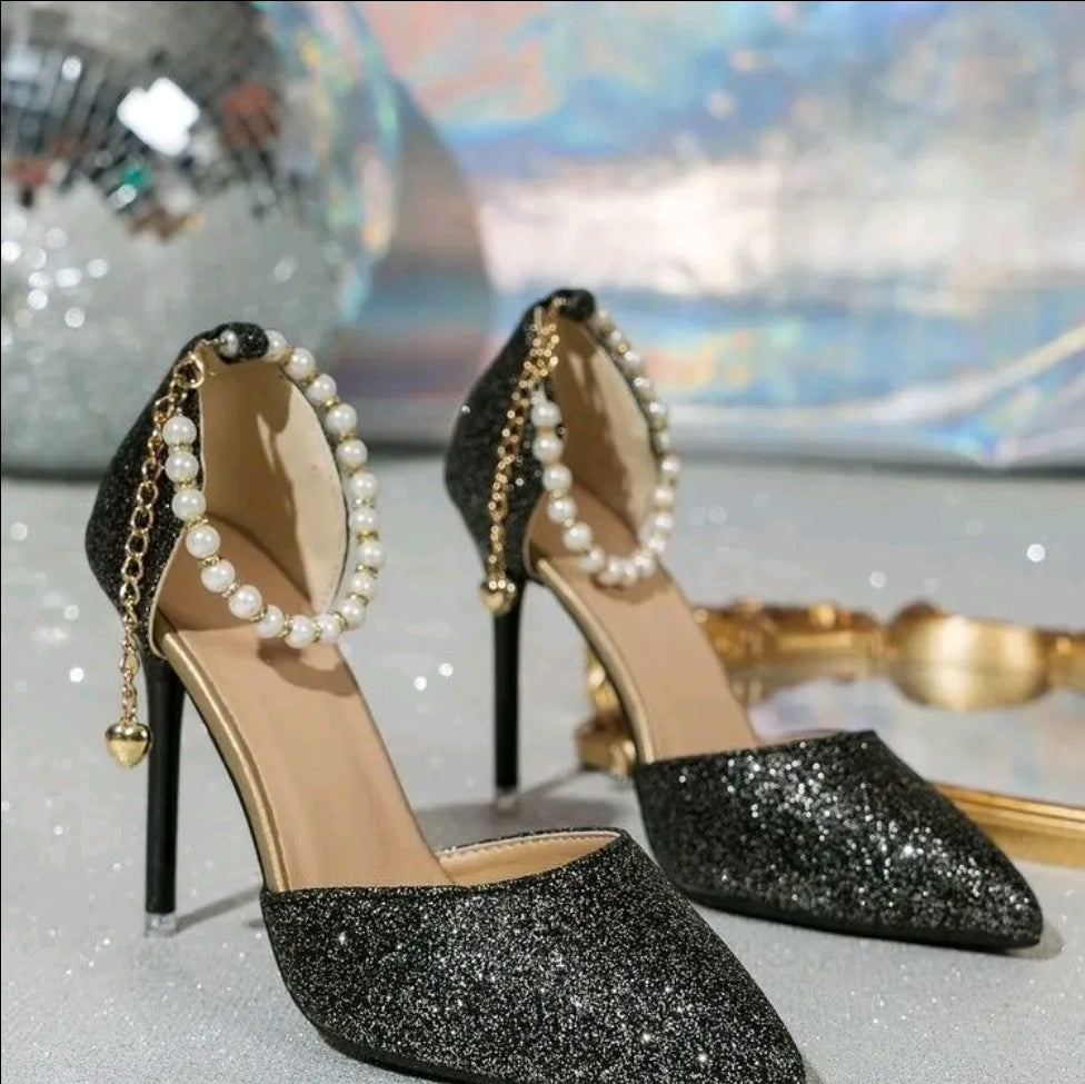 Sandalias de mujer, sandalias de plava, elegantes suelas gruesas, parte superior brillante, sensación de fiesta de alta gama, sandalias de hadas de alta gama