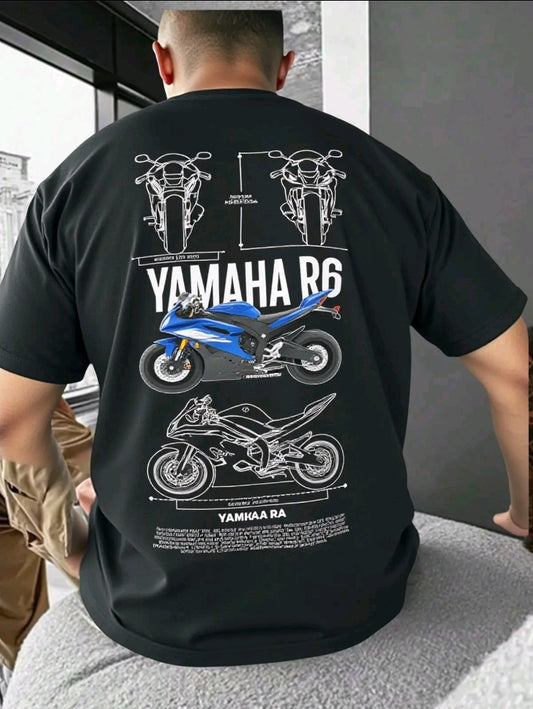 Playera Camiseta Unisex Motos Yamaha R6 Azul