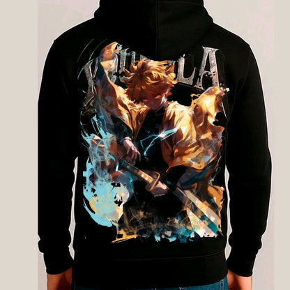 SUDADERA con Estampado de YOUNGLA CAZADOR DE DEMONIOS - Estilo casual- sudadera negra-para Caballero