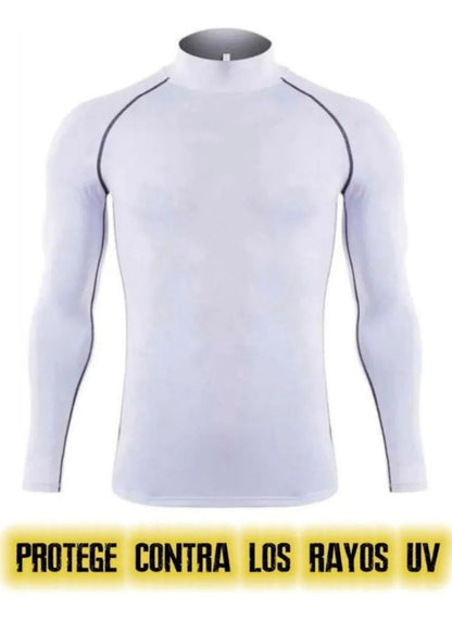 Playera Licra Deportiva Compresión Cuello Alto Sigetu 929 C
