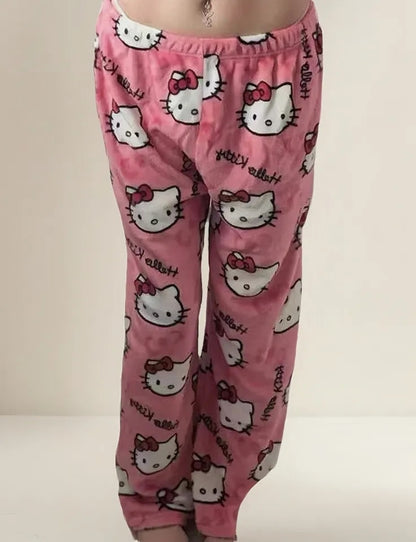 (🌍 PRODUCTO INTERNACIONAL) Pantalones De Franela Para Mujer Con Diseñio Calido Y Acogedc