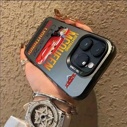 F unda de teléfono Cartoon Cars Lightning Mcqueen 95 compatible con iphone 17 16 15 14 13 12 1 Pro Max Air X XR XS MAX con funda trasera mate a prueba de golpes