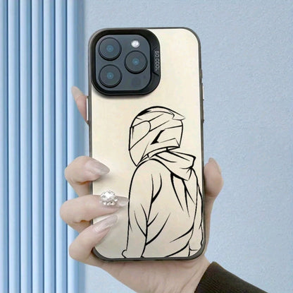 Funda de teléfono con marco de fotos dos en uno IMD de gran venta 'y patrón creativo de chico C motociclista, para la Serie iphone 17 16 15 14 13 12 11 PRO MAX PLUS AIR V XR XS MAX, diseño de moda creativa, ideal como regalo para amigos