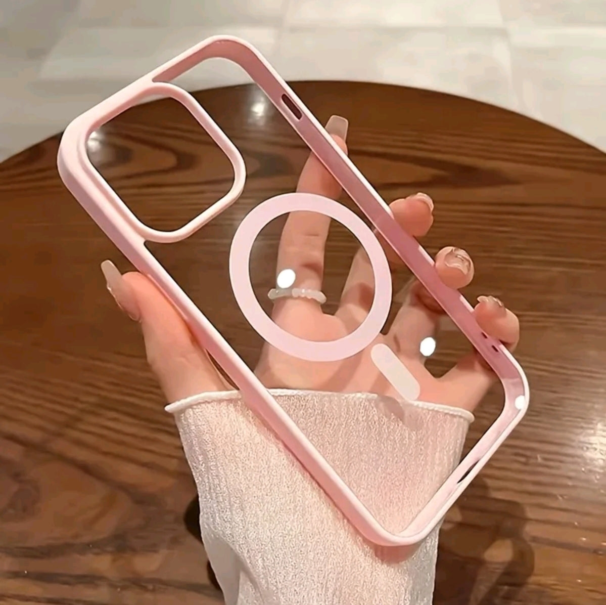 Funda MagnéTica UItra Clara De Lujo Para Teléfono, Compatible Con For lphone 16, 15, 14, 13, C 12, 11 Pro Max Y Plus Con Soporte Para Carga lnaláMbrica, Resistente A Golpes, De AcriLico Duro Y