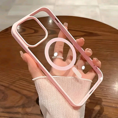 Funda MagnéTica UItra Clara De Lujo Para Teléfono, Compatible Con For lphone 16, 15, 14, 13, C 12, 11 Pro Max Y Plus Con Soporte Para Carga lnaláMbrica, Resistente A Golpes, De AcriLico Duro Y