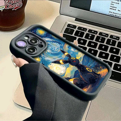 Funda de Pokémon con pintura al 6leo para iPhone, carcasa protectora de silicona suave a prueba de golpes para modelos iphone 16 14, 15 Pro Max, 13, 12,1X XS, XR, 7, 8 PIuS, SE 2020