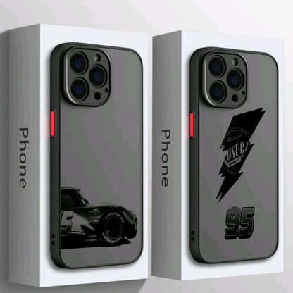 Funda de Teléfono con Logo de Coches para iphone 16 15 14 13 12 11 Mini Pro Max X XR XSMax 7 8 PIus, Cubierta Trasera Transpaente Mate, Protección a Prueba de Golpes