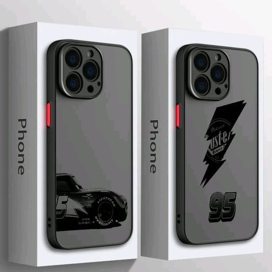 Funda de Teléfono con Logo de Coches para iphone 16 15 14 13 12 11 Mini Pro Max X XR XSMax 7 8 PIus, Cubierta Trasera Transpaente Mate, Protección a Prueba de Golpes