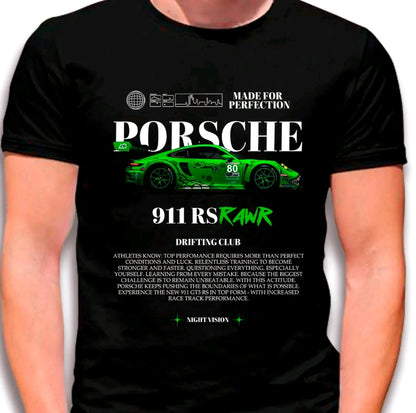 Camiseta con estampado de AUTOS-V4 Diseño relajado estilo street-casual-camiseta negra-100% Algodón