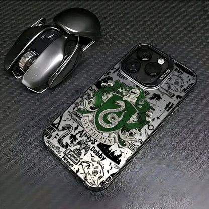 Estuche de teléfono Harry Potter slytherin con simbolo mágico compatible con for iphone 16, 15, 14, 13 11 Pro Max, X, XR, XS Max, 8, 7 Plus, con acabado mate resistente los golpes.