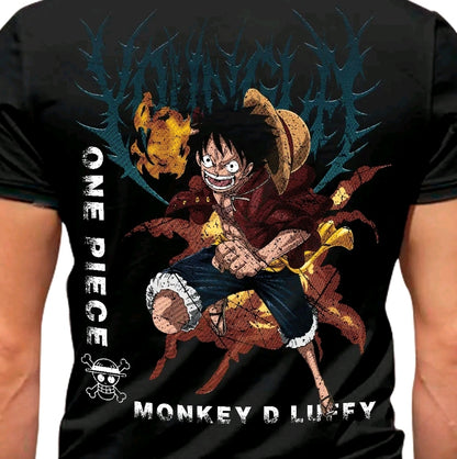 Camiseta con estampado de ANIMES LUFFY - estilo desgastado, Diseño casual -100% Agodón