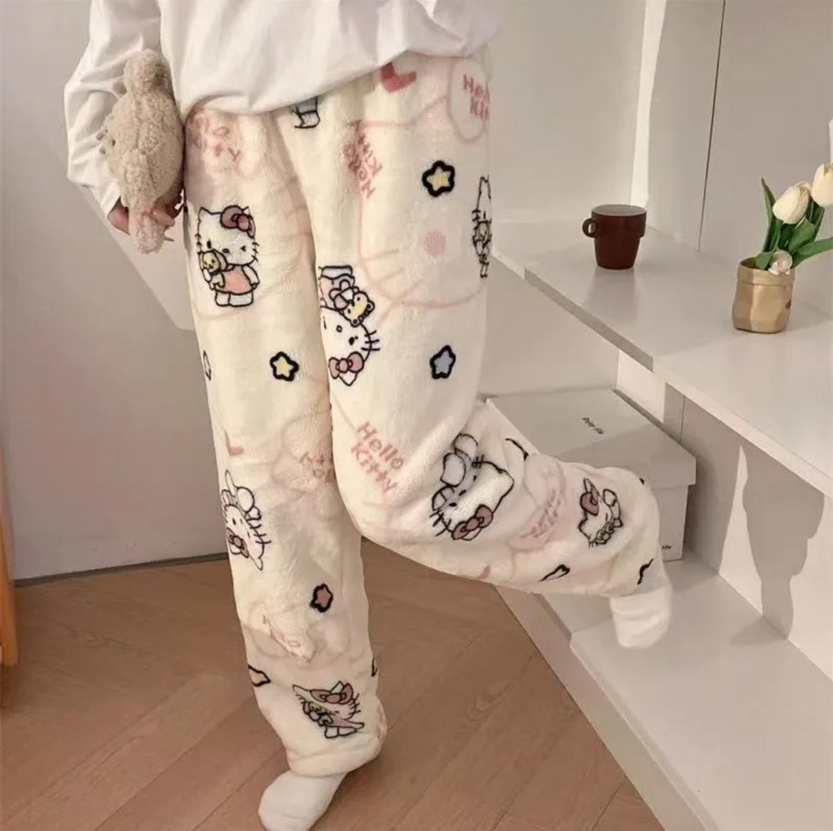 (🌍 PRODUCTO INTERNACIONAL) Pantalones De Franela Para Mujer Con Diseñio Calido Y Acogedc