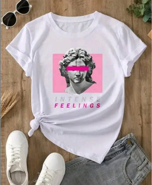 CAMISETA DE DAMA CON DISEÑIO DE ESTATUA ESTILO URBANO