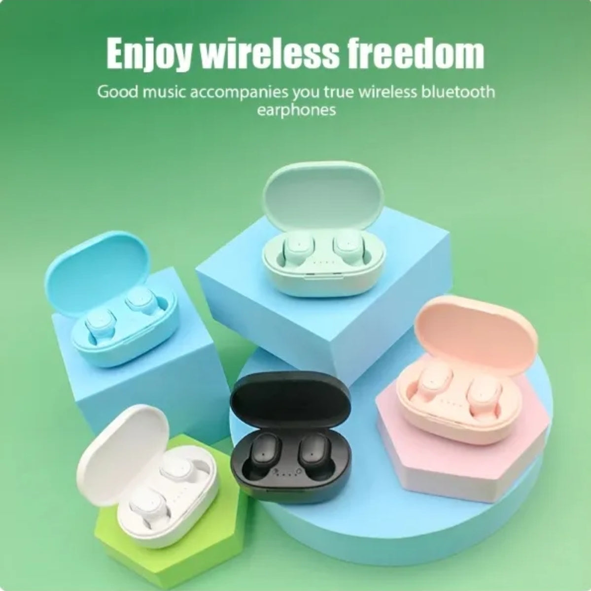 Auriculares in-ear inalámbricos A6s In-Ear A6S TGHA6S rosa con lUZ LED