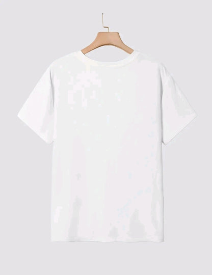 Camiseta Casual para Mujer con Estampado de corintios - Mezcla de Poliéster Suave, Cuello Redondo., Manga Corta, Tejido de Punto Semi-Transparente, Lavabile a Máquina, Camiscta para Uso Diario l Top de Cuello Redondo I Material Semi-Transparente, Camiset