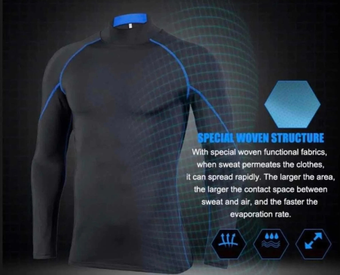 Playera Licra Deportiva Compresión Cuello Alto Sigetu 929 C