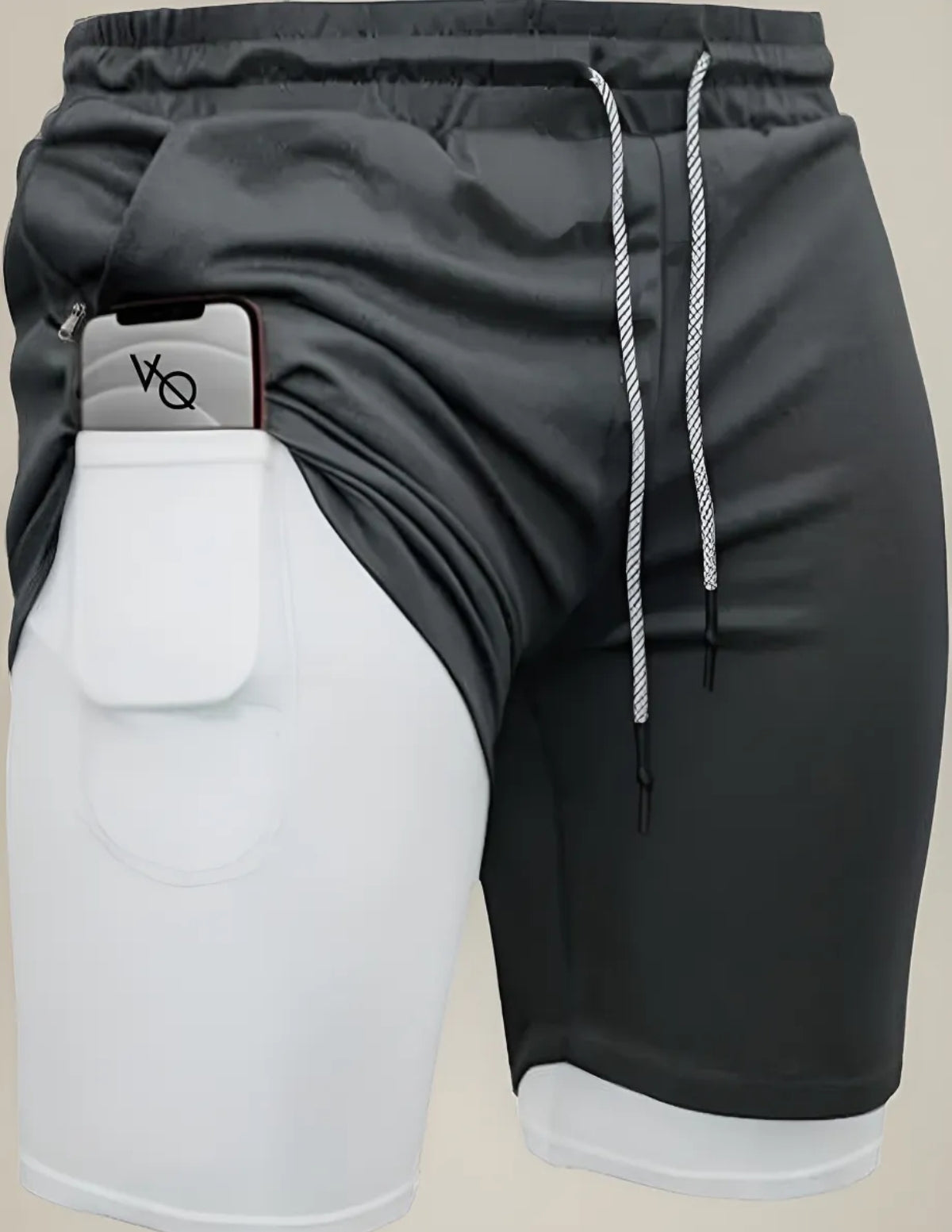 Short Gym Con Licra Deportiva 2 En 1 Bolsa Celular Moda 1615