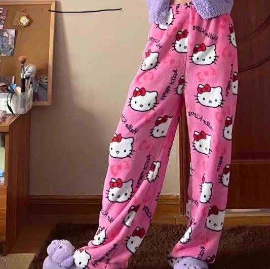 (🌍 PRODUCTO INTERNACIONAL) Pantalones De Franela Para Mujer Con Diseñio Calido Y Acogedc